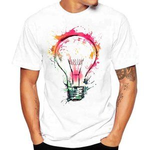 Men's T-shirts Summer Fashion Bulb 3D Print tshirt